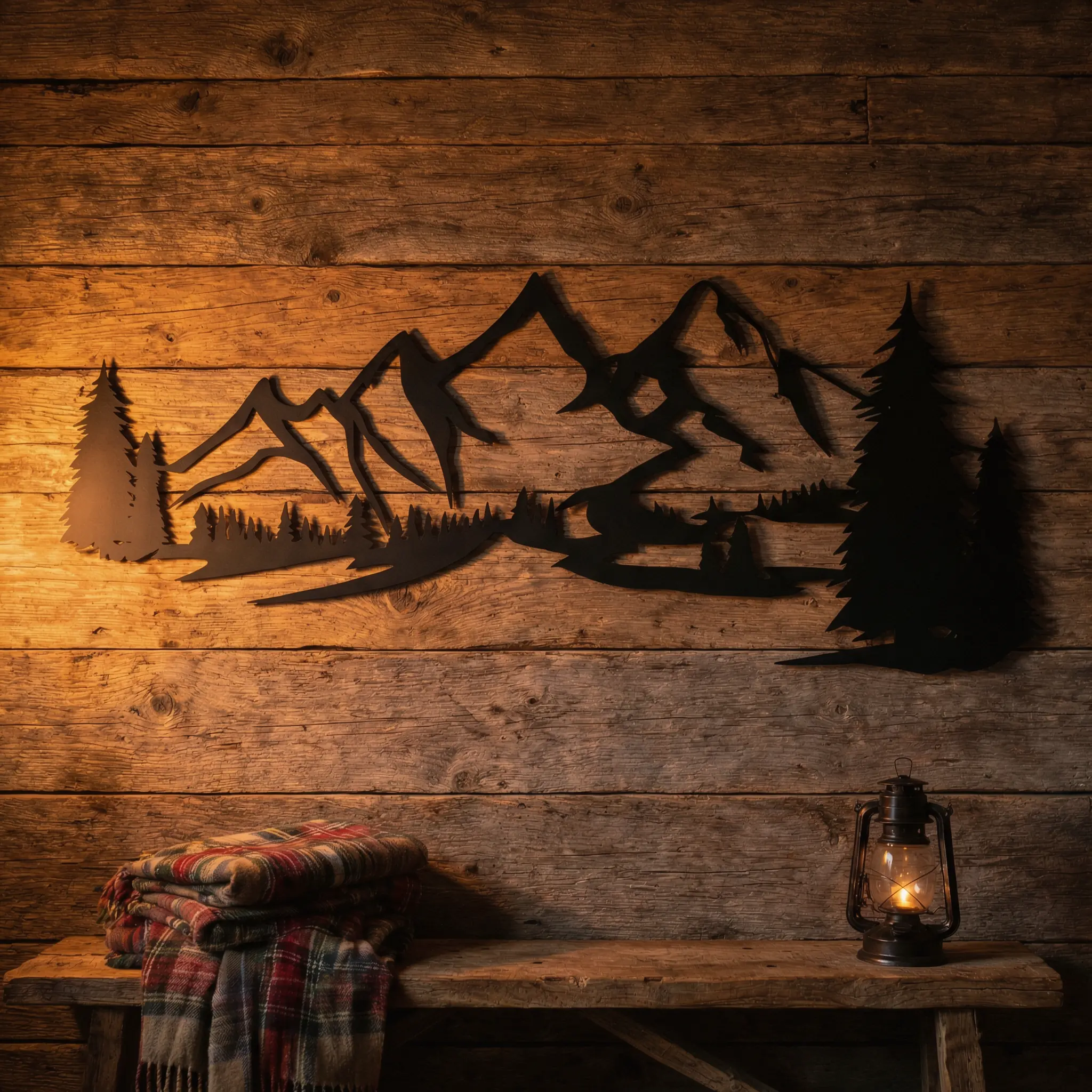 Ażurowy obraz Góry na ścianę 59 x 22 cm | FabART